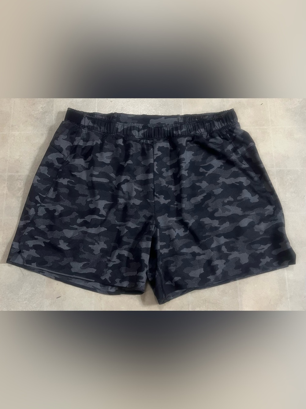 Lululemon Surge Short 6” Lined Jacquard Variegated Mesh Camo Black Size XXL
